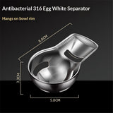 2pcs Egg Yolk Separator，Egg Separator for Raw Eggs,Food Grade Stainless Steel Egg Yolk White Separator, Kitchen Baking Gadgets