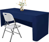 120*40*75cm Rectangle Fitted Open Back Tablecloth for Folding Table Washable Polyester Table Cover for Trade Show Wedding Party Picnic Outdoor Events dark blue In Australia - Darrahopens