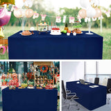 120*40*75cm Rectangle Fitted Open Back Tablecloth for Folding Table Washable Polyester Table Cover for Trade Show Wedding Party Picnic Outdoor Events dark blue In Australia - Darrahopens