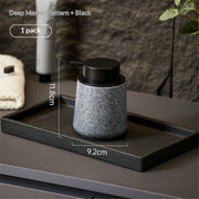 Liquid Soap Dispenser with Easy-to-Press Pump, 250ML  Refillable Hand Soap Dispenser with Extended Spout for Bathroom Kitchen Dish Lotion, Modern Stone Texture (Marble pattern - dark gray)