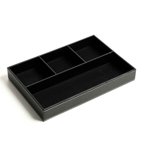 Desktop Glove Box, Nightstand or Dresser Organizer, Entry Table Organizer, Dresser Storage Box, Leather Drawer Storage Decorative Trays. (Black) In Australia - Darrahopens