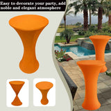 Cocktail fabric Round Tablecloth, 2 Pack Highboy Fitted Stretch Cocktail Table Covers High Top Table Cloth for Banquet Wedding Bar Party -Orange In Australia - Darrahopens