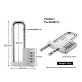 Gym Locker Lock Code Long Adjustable Shackle Lock for, School, Gym, Fences,Child Proof Sliding Code Locks Baby Safety U Shaped for Knob Handle Drawers Closet (Silver)