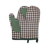 Green Checkered Oven Mitts Heat Resistant, Vintage Retro Checkerboard Cute Oven Mitts, Non-Slip Silicone Kitchen Oven Gloves 1 Pair In Australia - Darrahopens