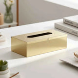 Rectangular Tissue Box Cover - Napkin Holder, Facial Tissue Storage Box - Decorative Holder for Bathroom, Bedroom, Nightstand, Office - Stainless Steel, golden In Australia - Darrahopens