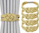 4-piece set of powerful magnetic curtain straps upgraded The curtain straps are woven with knots to decorate the curtain buckle, suitable for home and office curtains (gold) In Australia - Darrahopens