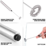 Milk Frother Handheld Electric Milk Foamer Portable Mini Mixer Machine Stainless Steel Touch Handheld Espresso Mixer Battery Operated Frother Coffee Stirrer Maker for Hot Chocolate Coffee In Australia - Darrahopens