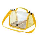 Bird Carrier,Bird Cage Parakeet Parrot Budgie Carrier Backpack for Small Birds, Travel Bird Cages with Perch, Transparent Ventilation Cockatiels, Lightweight Pet Carrier for Outdoor Use(Yellow) In Australia - Darrahopens