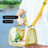 Bird Carrier,Bird Cage Parakeet Parrot Budgie Carrier Backpack for Small Birds, Travel Bird Cages with Perch, Transparent Ventilation Cockatiels, Lightweight Pet Carrier for Outdoor Use(Yellow) In Australia - Darrahopens