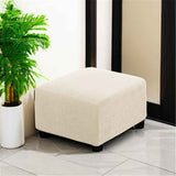 Square  Covers Slipcovers Folding Storage Stool Furniture Protector Form Fit with Elastic Bottom, Stretch High  Small Checks Jacquard Fabric(M，white) In Australia - Darrahopens