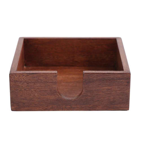 Cocktail paper napkin holder square, wooden flat napkin tray, cocktail napkins for kitchen decoration, restaurant countertop bar accessories 14x14x5cm In Australia - Darrahopens