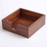Cocktail paper napkin holder square, wooden flat napkin tray, cocktail napkins for kitchen decoration, restaurant countertop bar accessories 14x14x5cm In Australia - Darrahopens