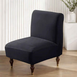 LavishCover Armless Accent Chairs Covers, Thick Armless Recliner Sofa Cover Stretchable, Removable Armless Chair Slipcover for Living Dining Room Hotel (Black, 1pc) In Australia - Darrahopens