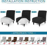 LavishCover Armless Accent Chairs Covers, Thick Armless Recliner Sofa Cover Stretchable, Removable Armless Chair Slipcover for Living Dining Room Hotel (Black, 1pc) In Australia - Darrahopens