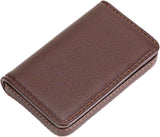 PU Leather Business Card Holder, 2Pcs Name Card Case with Magnetic Shut Wallet Pocket Carrier for ID Card Men Women, Brown In Australia - Darrahopens