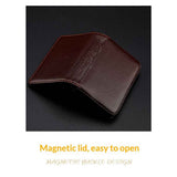PU Leather Business Card Holder, 2Pcs Name Card Case with Magnetic Shut Wallet Pocket Carrier for ID Card Men Women, Brown In Australia - Darrahopens