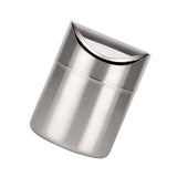 Stainless Steel Small Trash Cans, Trumpet Desktops Mini Creative Covered Desk Kitchen Living Room Trash Cans(Sliver) In Australia - Darrahopens