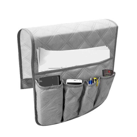 Sofa Armrest Organizer Non-Slip Remote Control Holders for Recliner Couch Chair Armchair Caddy with 5 Pockets for Table,Cell Phone,Magazines,Books (grey) In Australia - Darrahopens