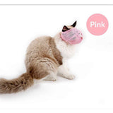 Cat Muzzle Breathable Mesh Pet Muzzle Grooming Prevent Kitty Mask Anti Biting and Chewing Anti-Meow (Pink+Blue) In Australia - Darrahopens