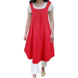 Soft   Polyester  Apron Cross Back Aprons with 2 Pockets Women’s  Square Apron Garden Smock for Baking Cooking Red