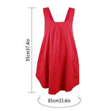 Soft   Polyester  Apron Cross Back Aprons with 2 Pockets Women’s  Square Apron Garden Smock for Baking Cooking Red