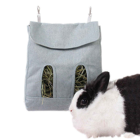 2pcs Rabbit Hay Feeder Bag, Guinea Pig Hay Feeder Storage,Sack Hay Bag Feeding Storage for Chinchilla Hamsters Rabbit Guinea Pig Small Animals (L, Blue) In Australia - Darrahopens