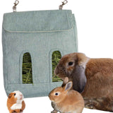 2pcs Rabbit Hay Feeder Bag, Guinea Pig Hay Feeder Storage,Sack Hay Bag Feeding Storage for Chinchilla Hamsters Rabbit Guinea Pig Small Animals (L, Blue) In Australia - Darrahopens