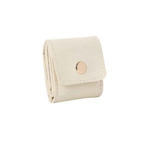 2pcs Mini Travel Jewelry Bag, Mini Travel Jewelry Roll Bag with Buckle, Portable Foldable Multifunctional Jewelry Travels Pouch for Earrings, Rings, Necklaces (White) In Australia - Darrahopens