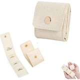 2pcs Mini Travel Jewelry Bag, Mini Travel Jewelry Roll Bag with Buckle, Portable Foldable Multifunctional Jewelry Travels Pouch for Earrings, Rings, Necklaces (White) In Australia - Darrahopens