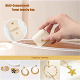 2pcs Mini Travel Jewelry Bag, Mini Travel Jewelry Roll Bag with Buckle, Portable Foldable Multifunctional Jewelry Travels Pouch for Earrings, Rings, Necklaces (White) In Australia - Darrahopens