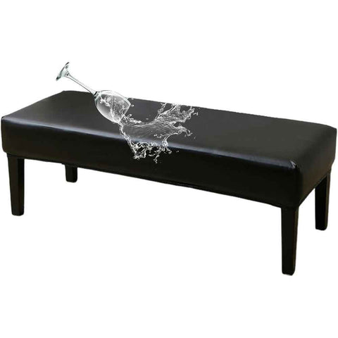 Waterproof Dining Bench Cover, Washable Durable Bench Covers Slipcover, Rectangle Bench Seat Covers for Dining Room Living Room Kitchen(Black) In Australia - Darrahopens