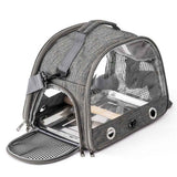 Bird Travel Carrier with Stand Perch and Stainless Tray,Portable Small Bird  Cockatiel Carrier for Hiking, (Grey) In Australia - Darrahopens