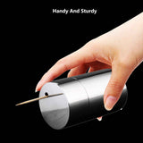 Toothpicks Holder Stainless Steel Modern ,Toothpicks Holder Dispenser Home Hotel(No Toothpicks)Circular bright surface In Australia - Darrahopens
