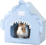 Bunny Tent Guinea Pig House Bed Cozy Hamster Cave Large Hideout for Dwarf Rabbits Hedgehog Bearded Dragon Nest Hamster Cage Accessories (Blue) In Australia - Darrahopens