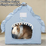 Bunny Tent Guinea Pig House Bed Cozy Hamster Cave Large Hideout for Dwarf Rabbits Hedgehog Bearded Dragon Nest Hamster Cage Accessories (Blue) In Australia - Darrahopens