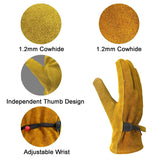Leather Work Gloves for Men Women with Cotton Lining, Large Thorn Proof Cactus Gardening Yard Work Gloves for Rose Pruning, Heavy Duty  Welding, Construction, Large（Yellow M） In Australia - Darrahopens
