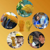 Leather Work Gloves for Men Women with Cotton Lining, Large Thorn Proof Cactus Gardening Yard Work Gloves for Rose Pruning, Heavy Duty  Welding, Construction, Large（Yellow M） In Australia - Darrahopens