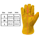 Leather Work Gloves for Men Women with Cotton Lining, Large Thorn Proof Cactus Gardening Yard Work Gloves for Rose Pruning, Heavy Duty  Welding, Construction, Large（Yellow M） In Australia - Darrahopens