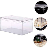Reptile Terrarium Enclosure  Acrylic Tarantula Breeding Box Magnetic Hermit Crab Habitat Tank Transparent Jumping Spider Cage for Insect Snail Amphibians Sling Isopods（20*15*10cm） In Australia - Darrahopens