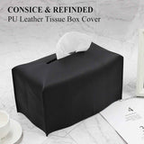 Tissue Box Cover,Modern PU Leather Rectangular Tissue Box Holder - Decorative Holder/Organizer for Bathroom Vanity Countertop, Night Stands, Office Desk -  rectangular black In Australia - Darrahopens
