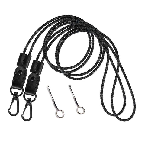 2 Pack of Lanyard, Leather Braided Badge Lanyard for ID Card Holder Keys Office Adjustable Lanyard with Strong Metal Clasp Keychain Holder Neck Strap for Men& Women In Australia - Darrahopens