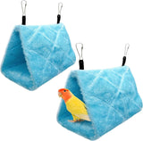 2Pcs Bird Tent Plush Hammock Warm Hut Hanging Nest for Cage 17*12*13cm Snuggle Sleeping Bed Parrot Hideaway Cave for Parakeet Cockatiels Cockatoo Lovebird（blue） In Australia - Darrahopens