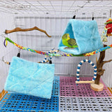2Pcs Bird Tent Plush Hammock Warm Hut Hanging Nest for Cage 17*12*13cm Snuggle Sleeping Bed Parrot Hideaway Cave for Parakeet Cockatiels Cockatoo Lovebird（blue） In Australia - Darrahopens