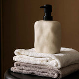 Modern Ceramic Soap Dispenser, Beige Speckled Finish, Black Pump Top, Refillable Liquid Container for Bathroom Kitchen(440 ml) In Australia - Darrahopens