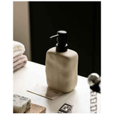 Modern Ceramic Soap Dispenser, Beige Speckled Finish, Black Pump Top, Refillable Liquid Container for Bathroom Kitchen(440 ml) In Australia - Darrahopens