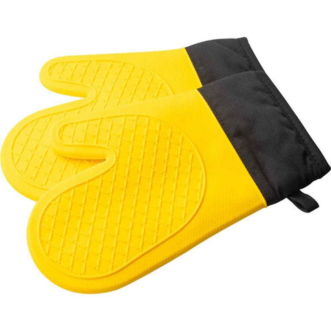 Pair of 2  Heat Resistant Silicone Oven Mitts, Non-Slip Mitts for Cooking, Flexible Oven Gloves - Non-Slip Kitchen Essentials, Kitchen Gadgets, Yellow In Australia - Darrahopens