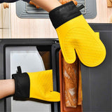 Pair of 2  Heat Resistant Silicone Oven Mitts, Non-Slip Mitts for Cooking, Flexible Oven Gloves - Non-Slip Kitchen Essentials, Kitchen Gadgets, Yellow In Australia - Darrahopens