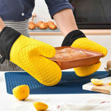 Pair of 2  Heat Resistant Silicone Oven Mitts, Non-Slip Mitts for Cooking, Flexible Oven Gloves - Non-Slip Kitchen Essentials, Kitchen Gadgets, Yellow In Australia - Darrahopens