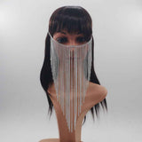 Tassel Veil Masks Women Headwear Face Chains Mask Masquerade Dance Party Costume Face Accessories Jewelry（silvery） In Australia - Darrahopens