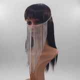 Tassel Veil Masks Women Headwear Face Chains Mask Masquerade Dance Party Costume Face Accessories Jewelry（silvery） In Australia - Darrahopens